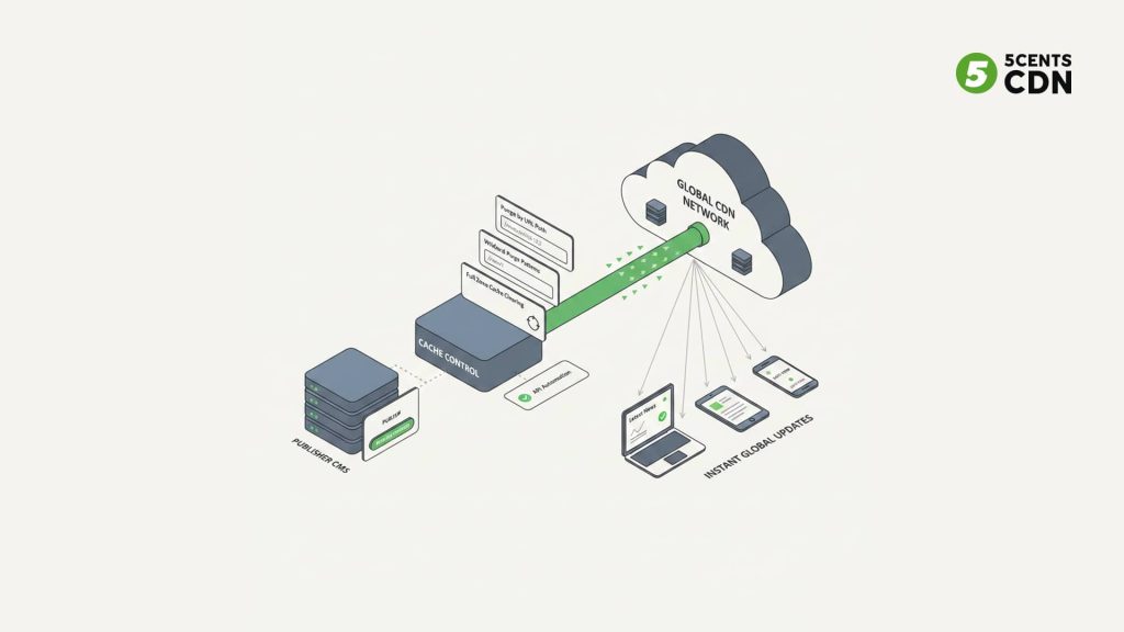 Instant Content Updates with Client-Controlled Cache Purge